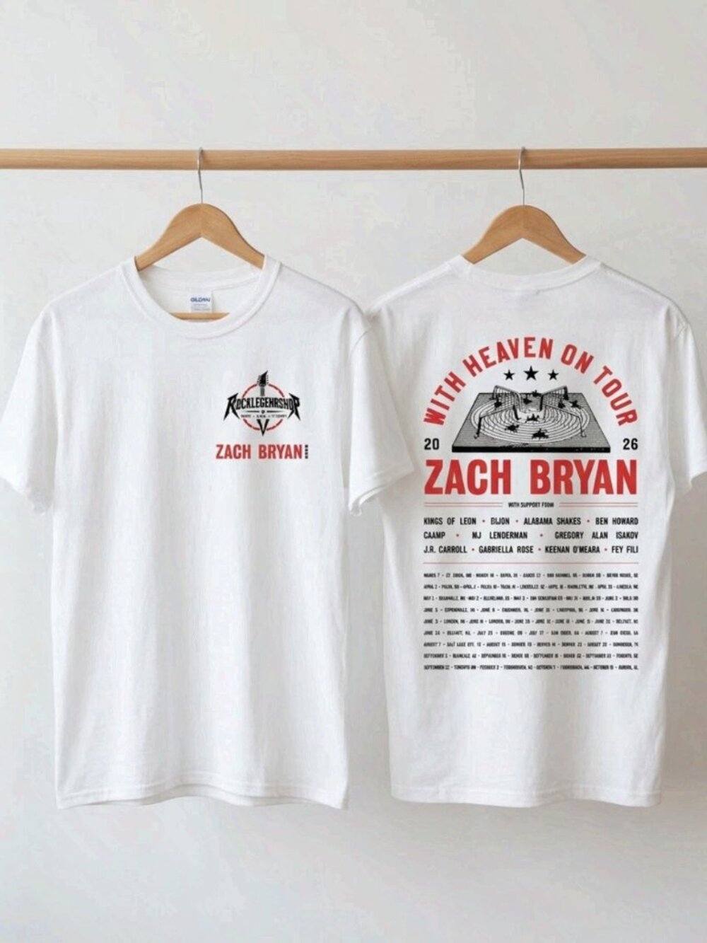 Zach Bryan Shirt With Heaven On Tour 2026 Concert Tee Graphic Country Reprint